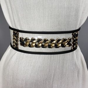🆕 Gold Braided Elastic Back Belt in Black
